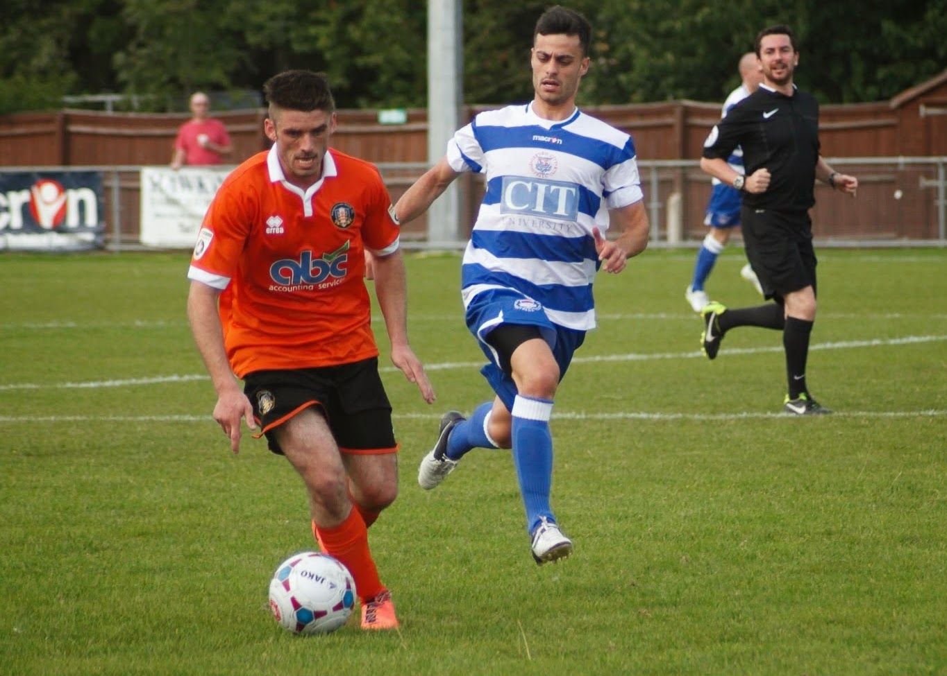 Openly gay footballer Liam Davis pictured playing football